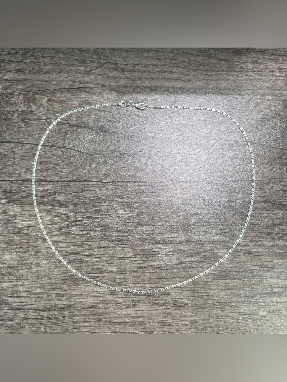 19 inches Thin 2D Flat Cable Chain Necklace - Silver plated for women or men